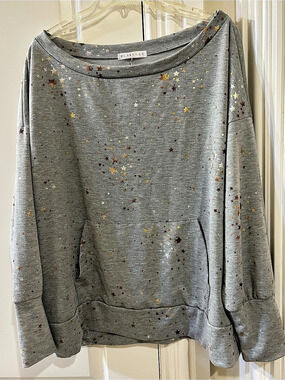 Blakeley Star Print Long Sleeve Sweatshirt Size Small